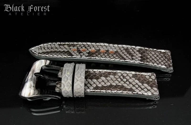 24mm/24mm Handmade Natural Color Real Python Skin Watch Strap PY04 – image 2